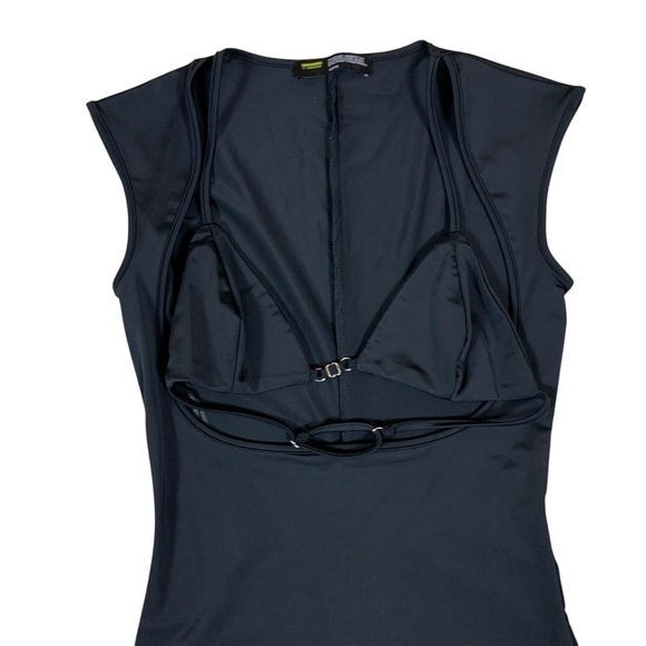 Finesse Black Cutout Bust Bodycon Maxi Dress Sleeveless Stretch Evening XS - Picture 3 of 6